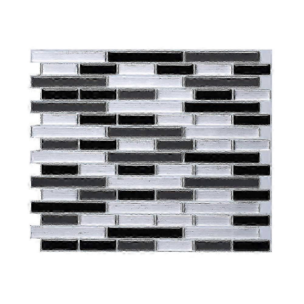 Vinyl Self-adhesive Tiles Silver Polished Rectangular Suitable for Kitchen and Bathroom Walls