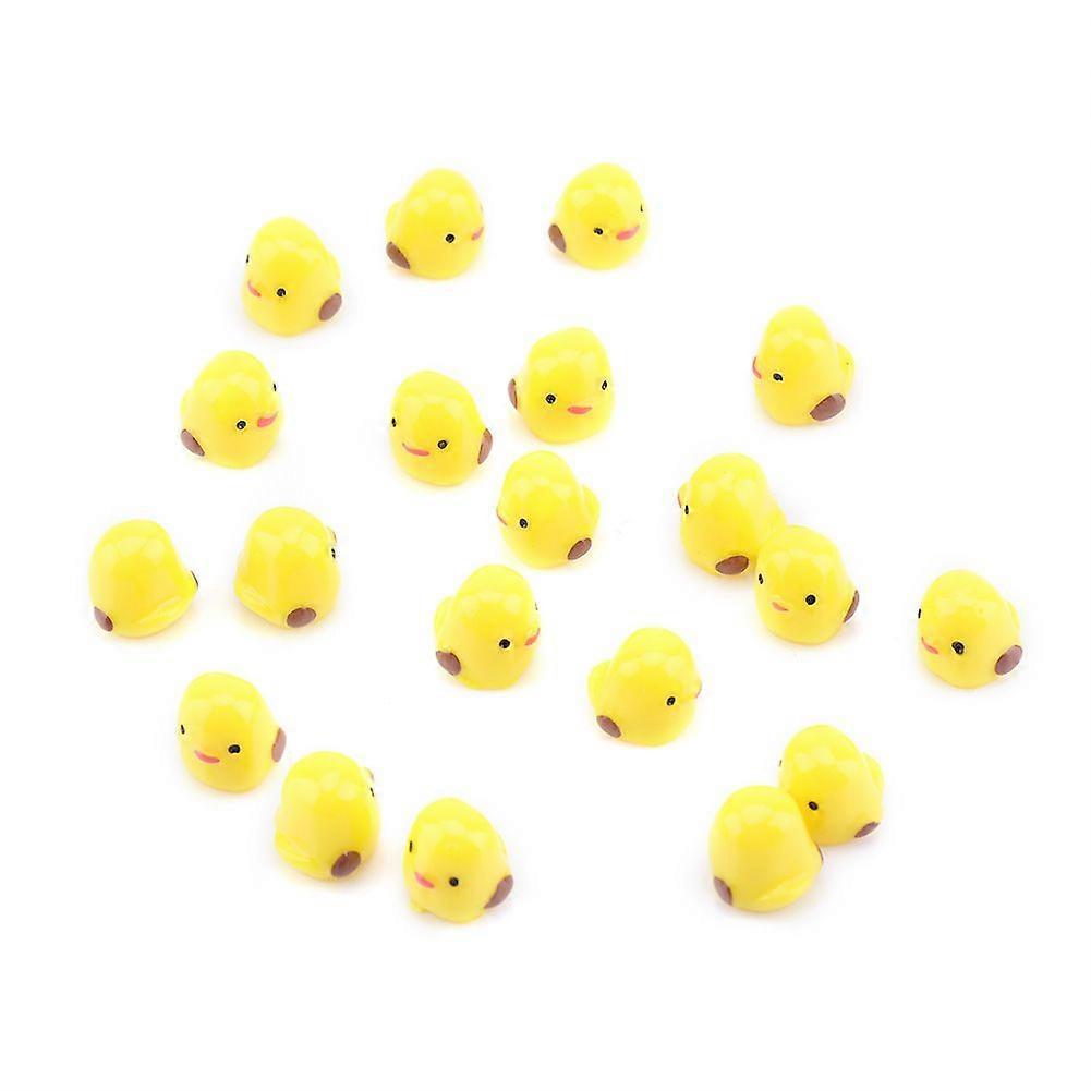 20pcs Miniature Yellow Chicken Micro Garden Landscape Ornaments Doll House Decorations