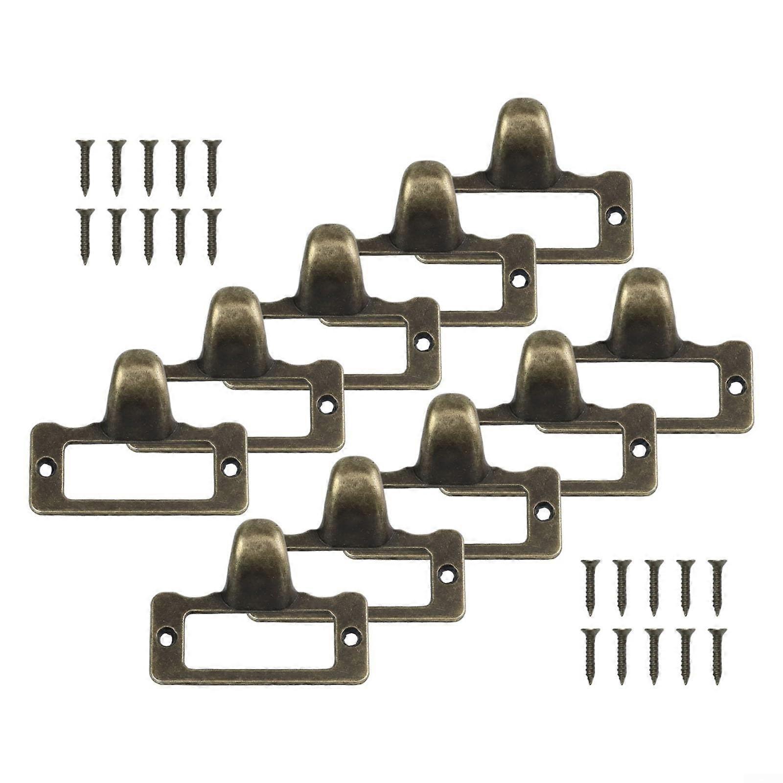 Antique Brass Cabinet Drawer Label Pull Handles With Tag Name Card Holder Frames  Zinc Alloy Vintage Style  10PCS
