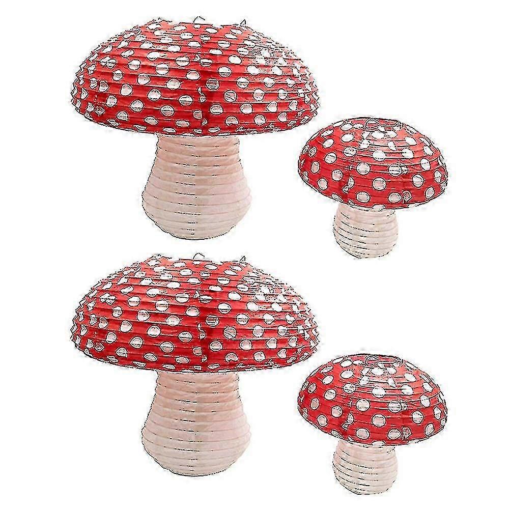 4pcs Mushroom Shape Lantern Decorative Hanging Lantern Party Layout Lanterns