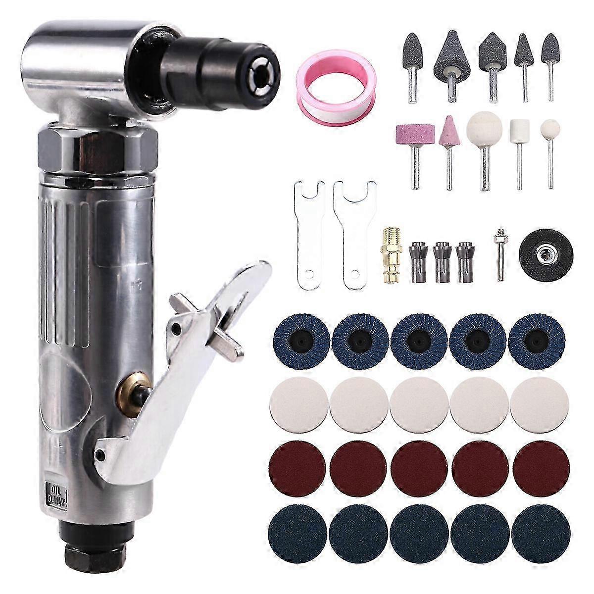 90 Degree Micro Air Die Grinder Tool for Polishing and Grinding with 1/4 Inch Connection