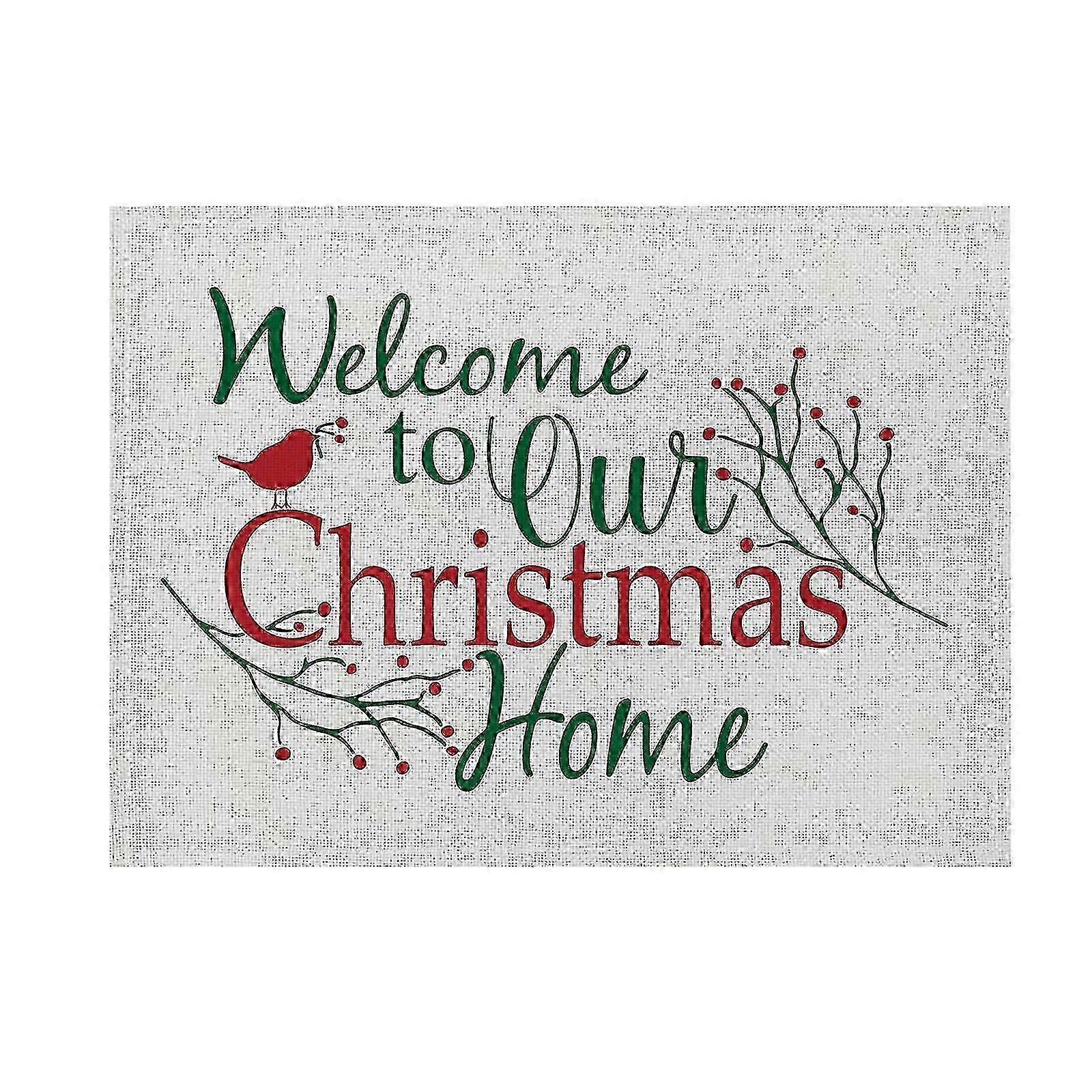 Christmas Placemat Cotton And Linen Cartoon Printing English Table Mat Holiday
