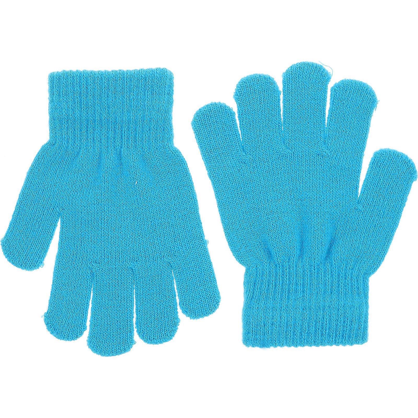 Children's Gloves Knitted Gloves for Warming Use Blue
