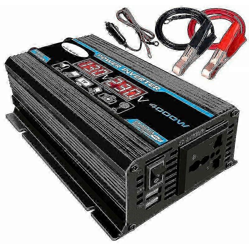 4000w Pure Sine Inverter 12v 220v Sine Wave Inverter Transformer With Wireless Remote Control Led Display 2 Usb Port For Car Camping Travel Edition 09