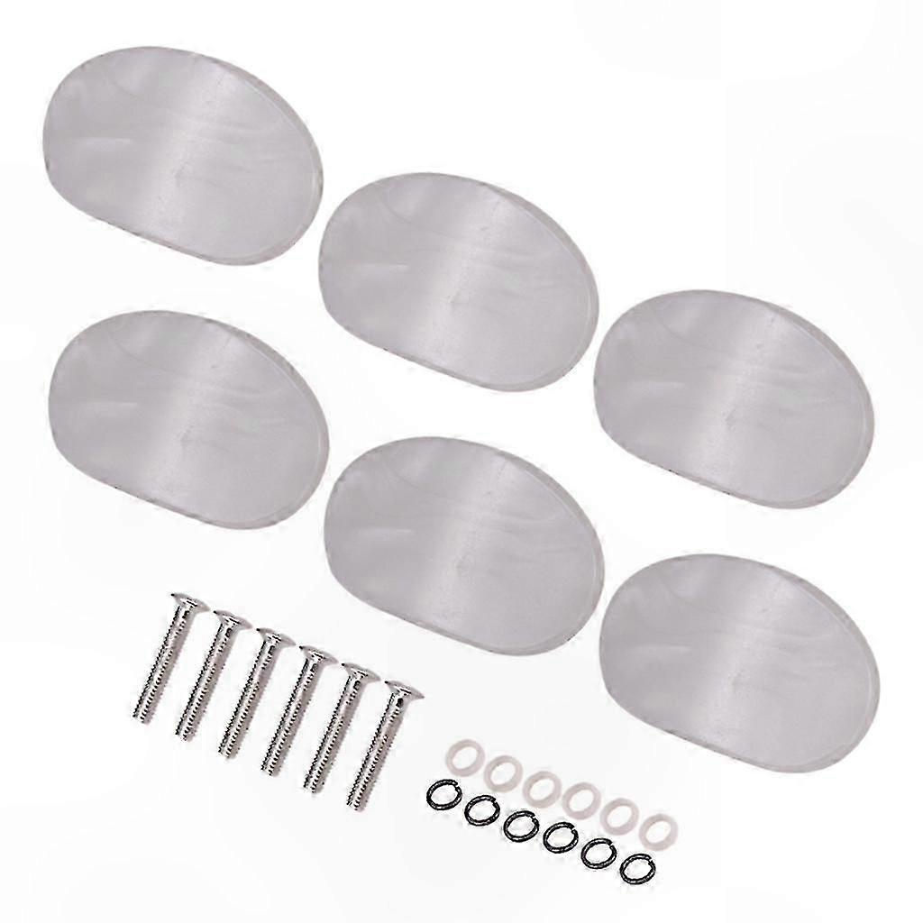 6-Pack White Pearl Guitar Tuning Pegs with Premium Key Buttons for Machine Heads