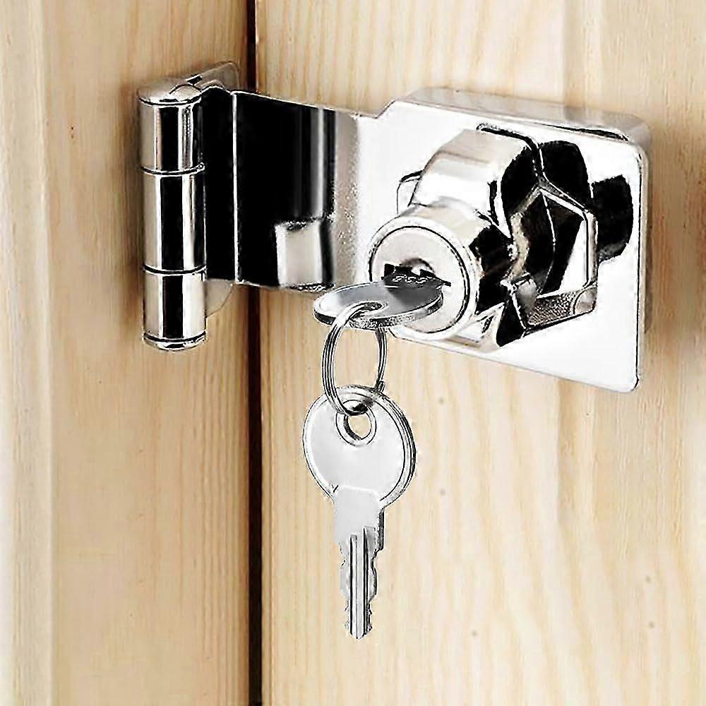 Inch 90 Degree Right Angle Keyed Latch with Turn Knob for Cupboard, Drawer Lock, Cabinet Lock, Cupboard Keyed Closure, Locking Hasp