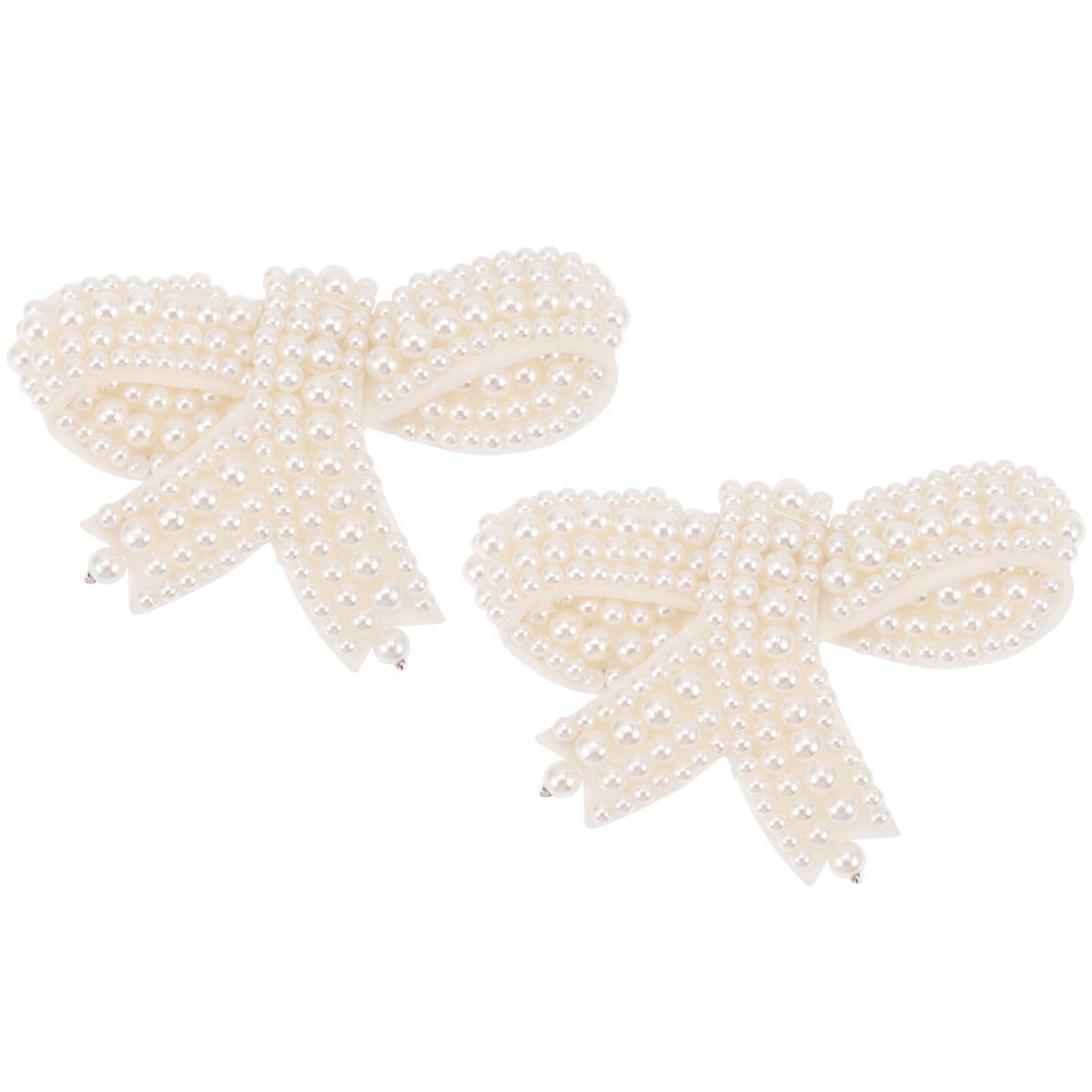 Embellishments Buttons DIY Craft Pearl Bowknot Buttons for Decoration 1Pair