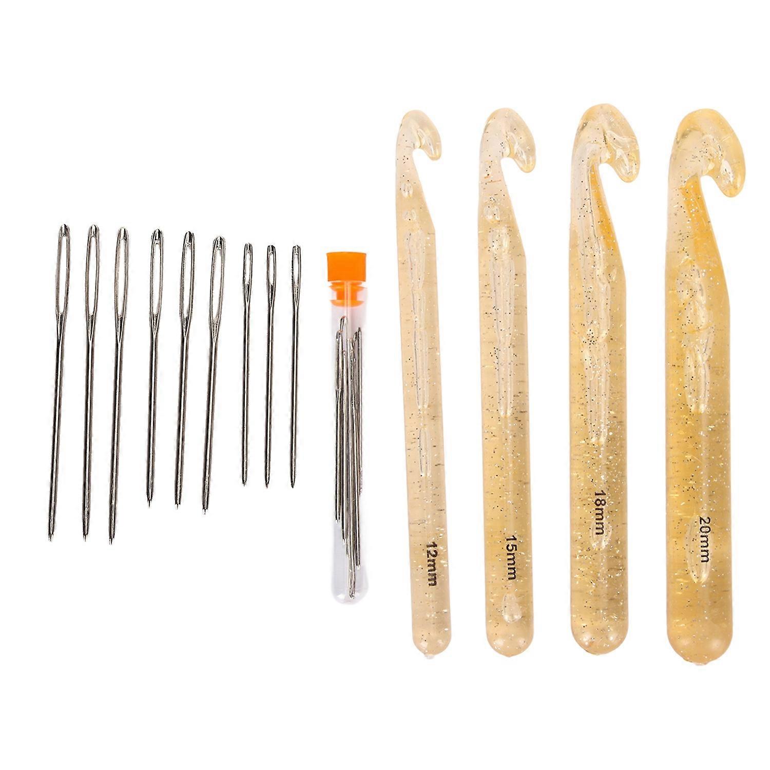 Feature:
1. 4 SIZES: Each crochet hook shank is engraved with size for easy identification, 4 differ