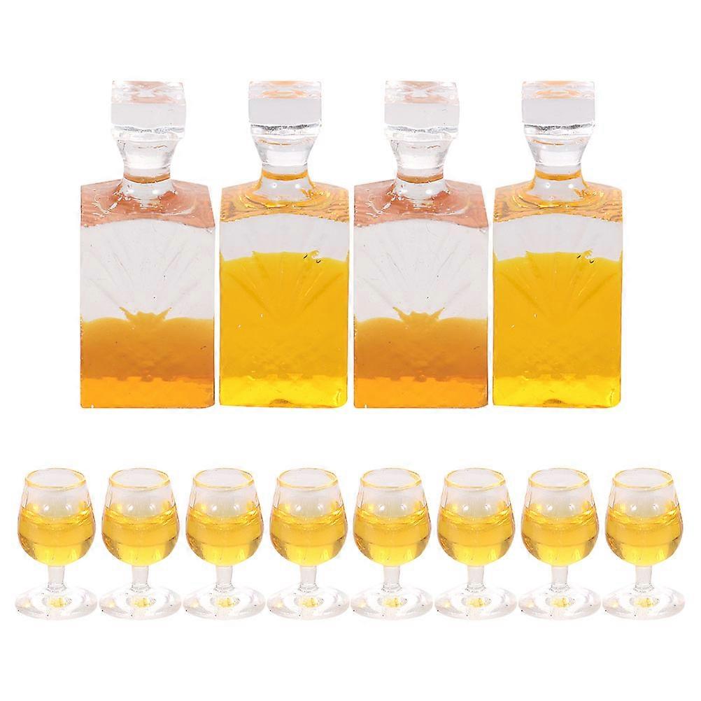 Assorted Color Mini Wine Bottles Miniature Cups For Micro Landscape And Photo Prop 8 Sets For Kids Pretend Play