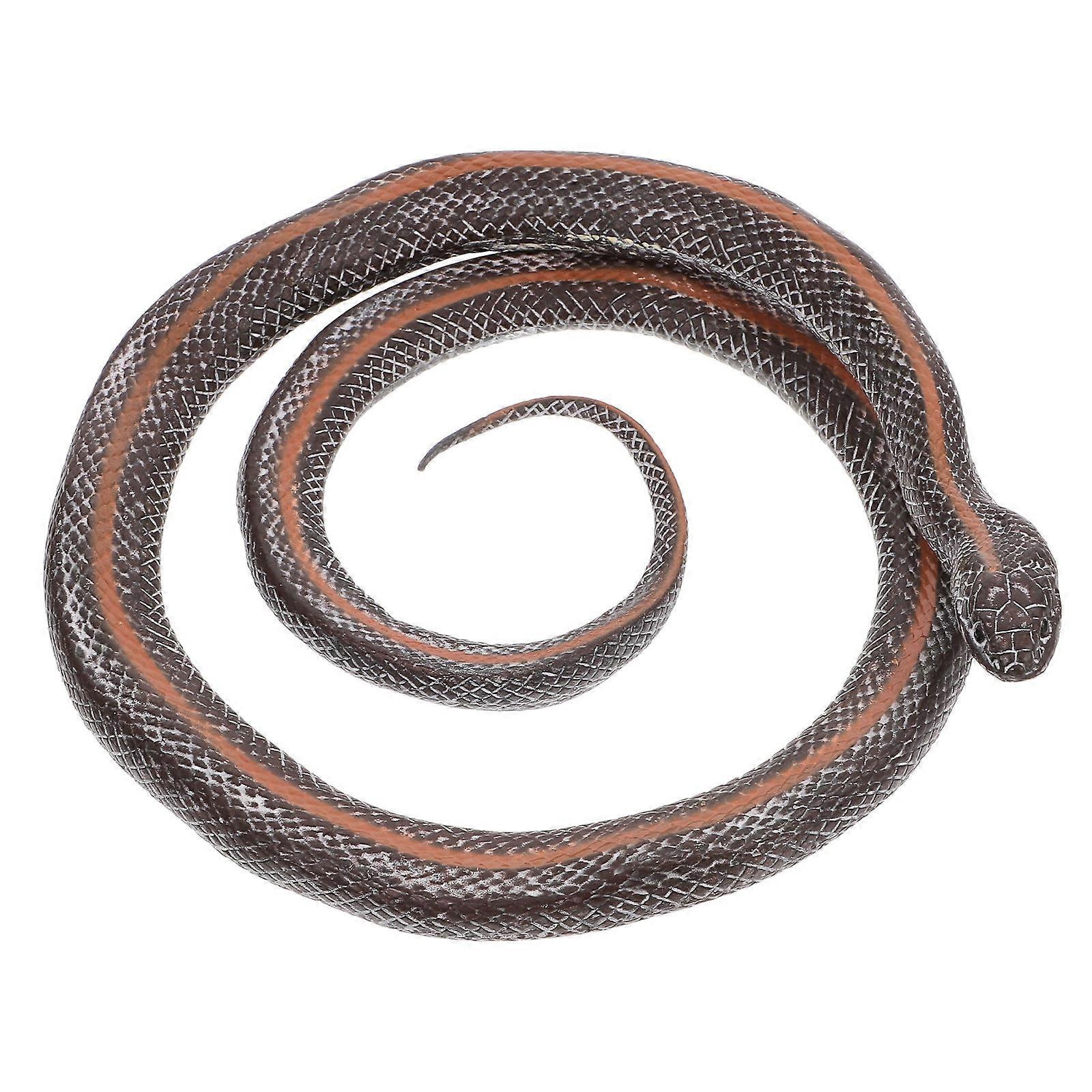 Realistic Snake Figurine Simulation Models for Party Atmosphere Dark Grey Plastic for Cognitive Development 1Pcs