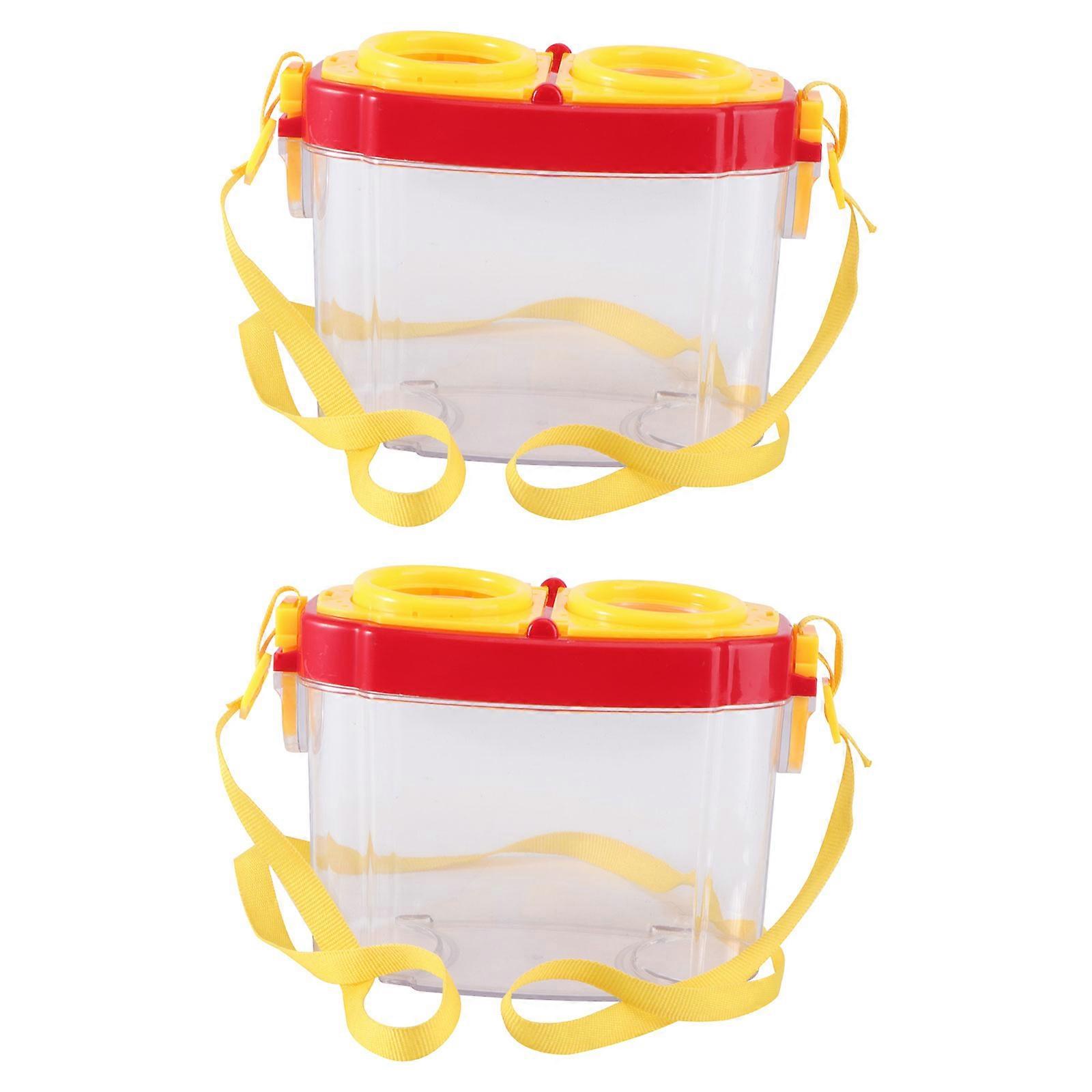 Observation Boxes with Magnifying Glass for Kids Use 4Pcs Assorted Color