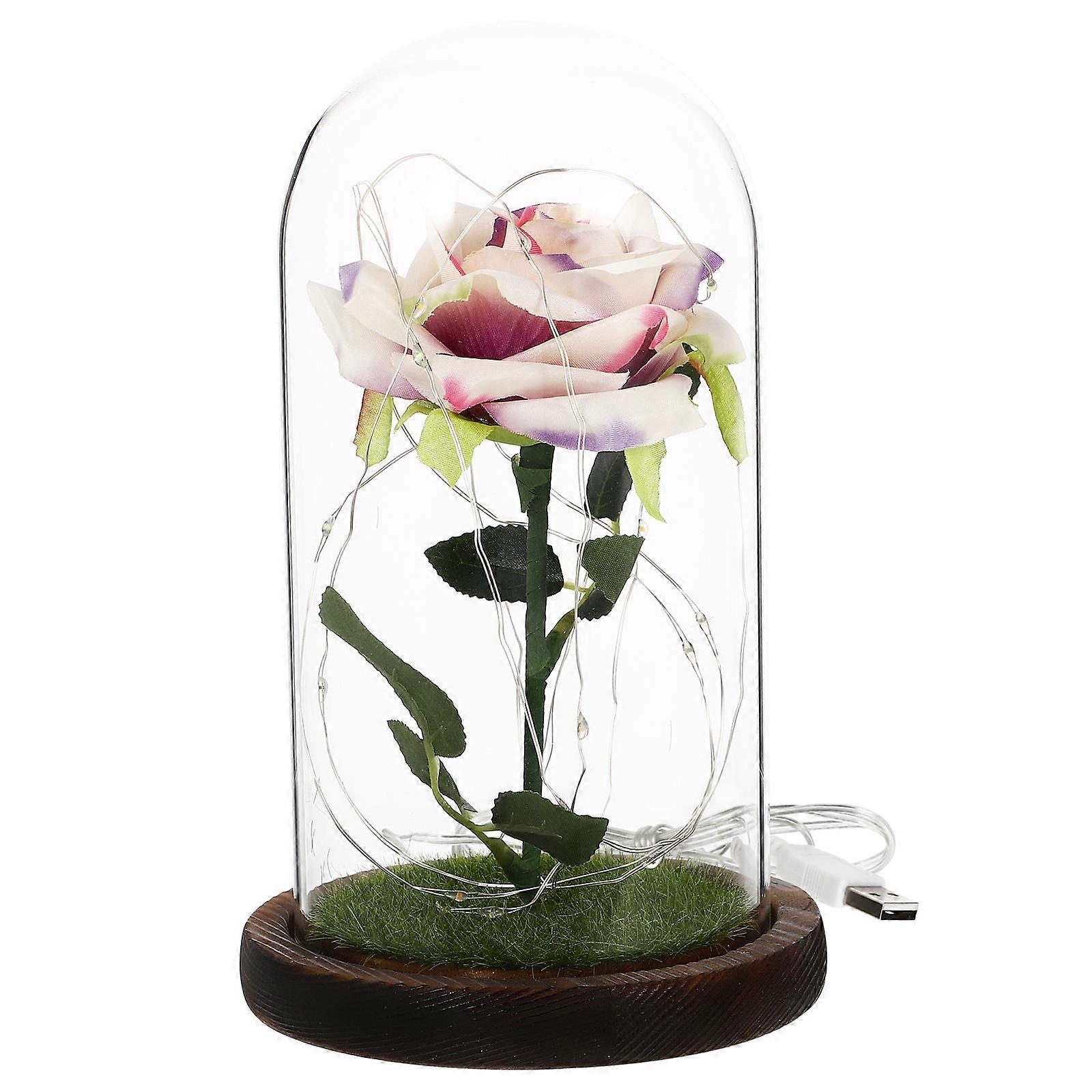 LED Lamp Rose Beautiful Glowing Decoration for 2Pcs Set