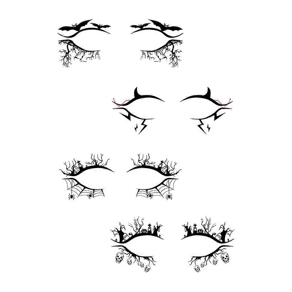 Black Eye Shadow Eyeliner Sticker Halloween Eyeliner Stickers for 8Pairs