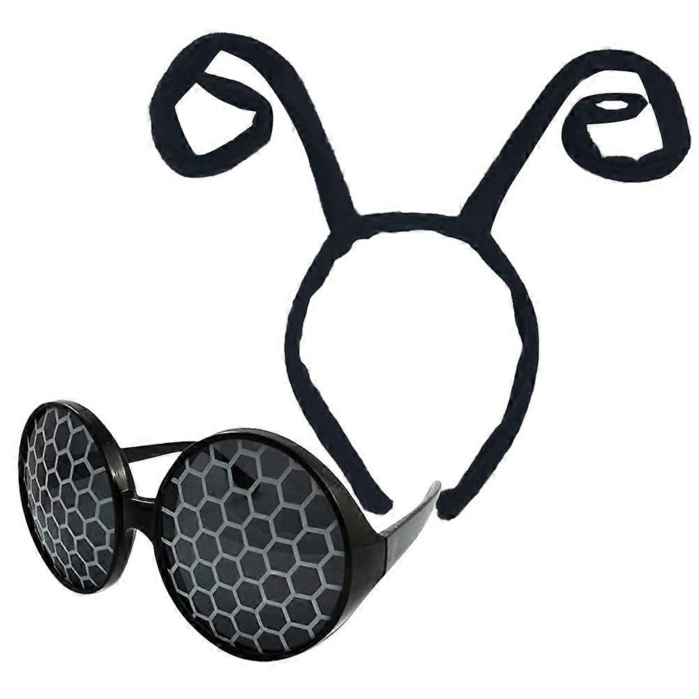 Bug Antenna Headband Cosplay Headband Decorative Set with Sunglass 5Sets