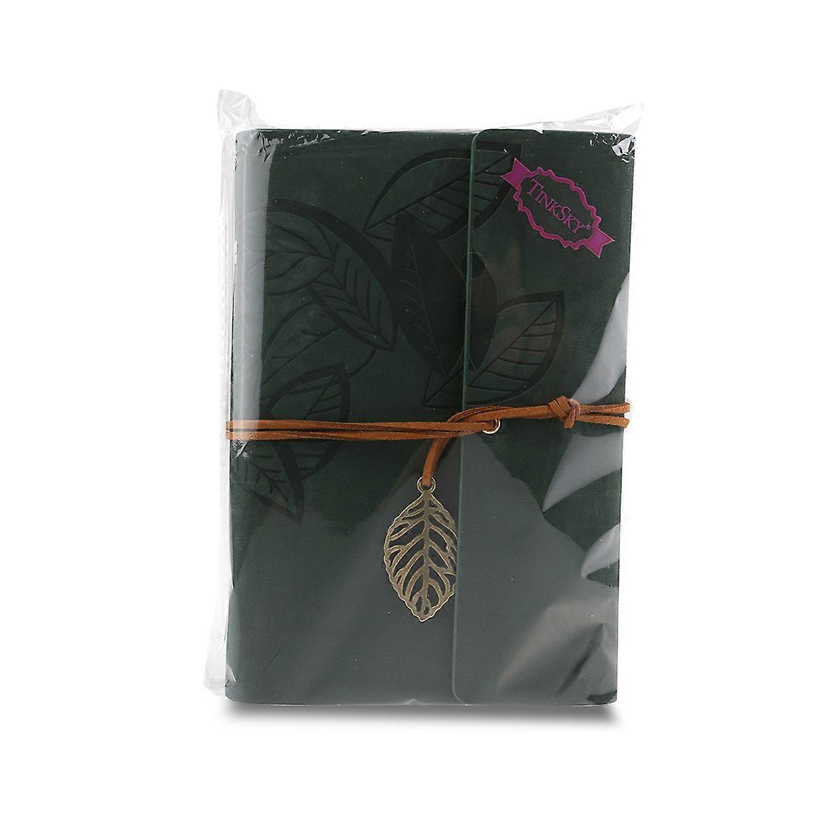 Vintage Blank Journal PU Cover Notebook for Writing 3Pcs with Leaf Pattern Design