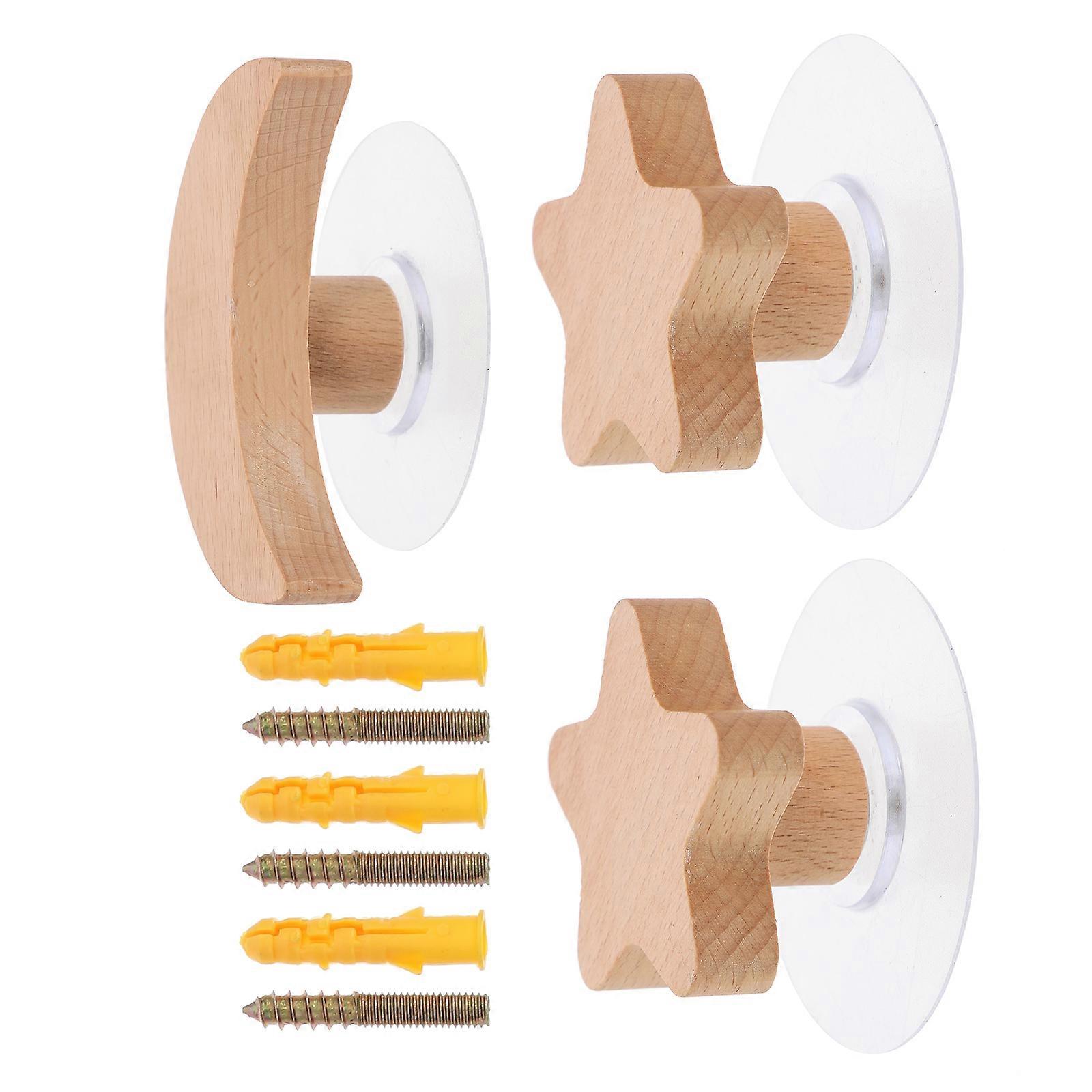 Khaki Decorative Clothes Hook Wall-Mounted Hanger 9Pcs Set