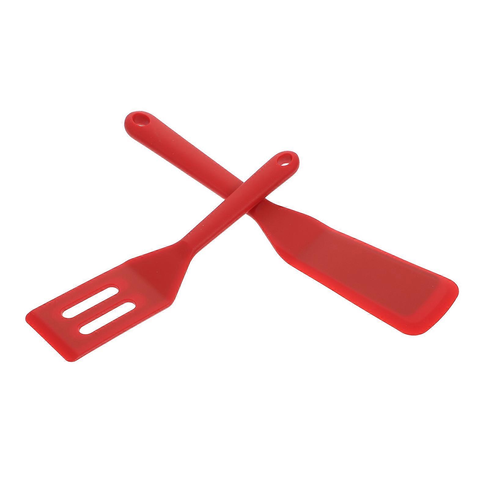 Silicone Steak Spatulas for Kitchen Use 6Pcs Red Set