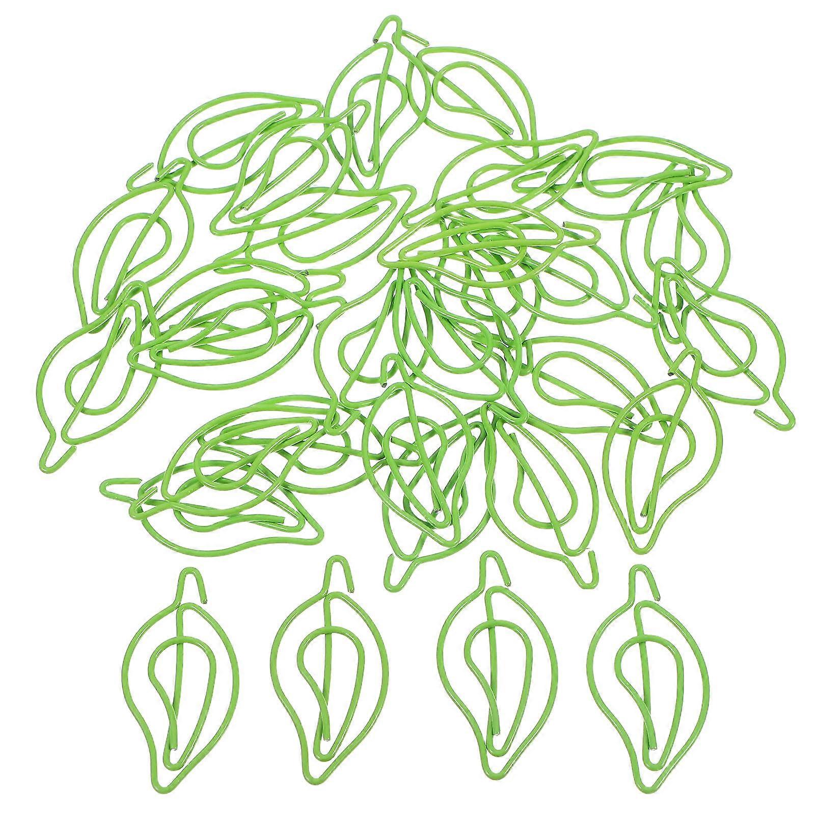 Green Leaf Paper Clips Paperclips for Filing and Document 90Pcs Office