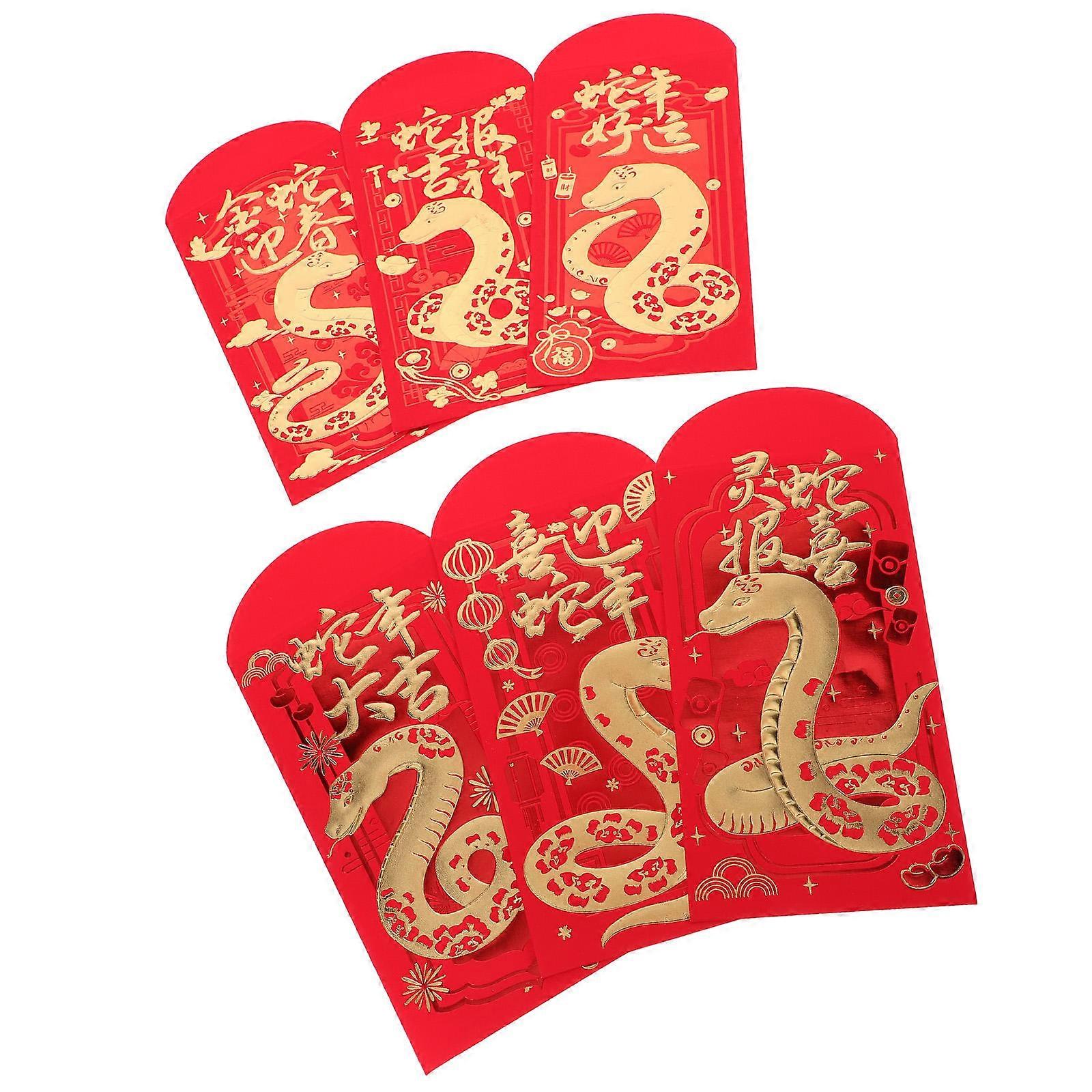 Red Envelopes for Money 36Pcs Chinese New Year Snake Design Pack