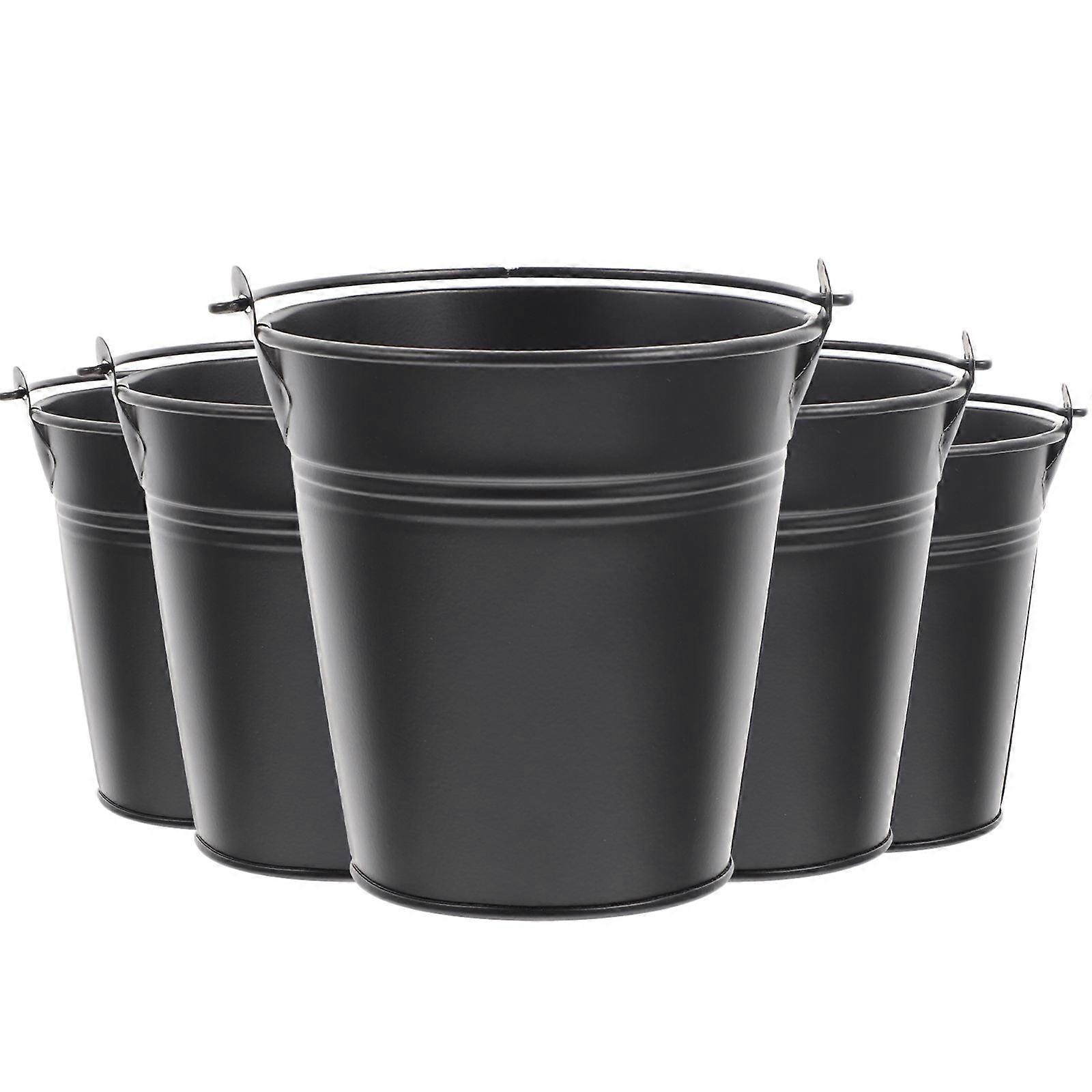 Stable Iron Flower Pot with Handle for Small Plants 10Pcs