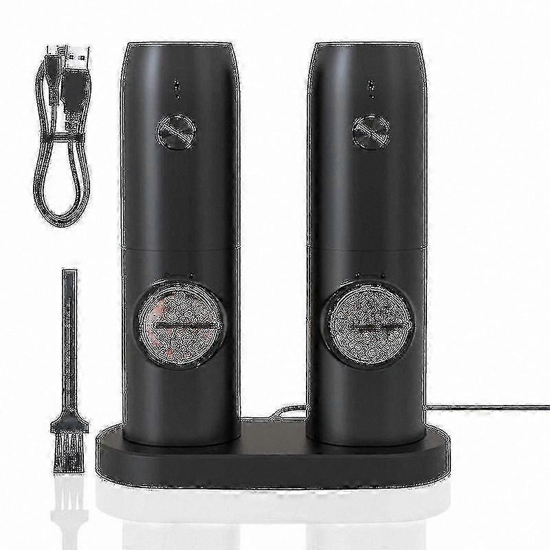 USB Rechargeable Electric Grinder Set for Salt and Pepper, Adjustable Coarseness Control