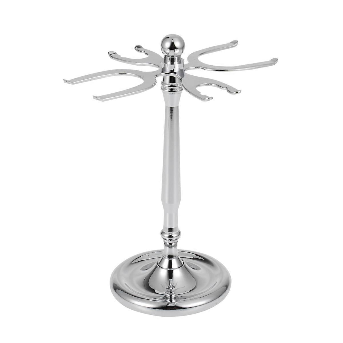 Non-Trace Holder Silver Shaving Brush Holder for Storage 2Pcs