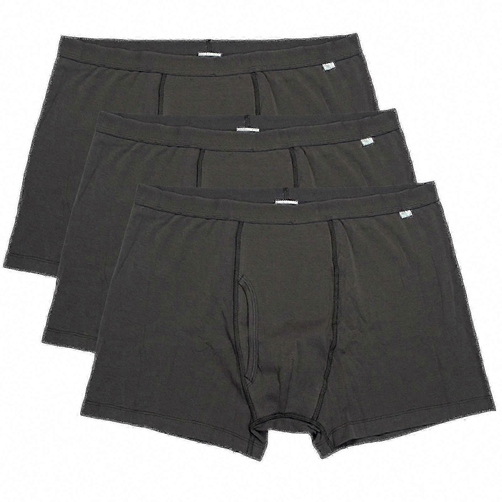 תחתוני בוקסר לגברים לשימוש חוזר, רחיצים, כותנה אפורים, לשליטה בסוגריים