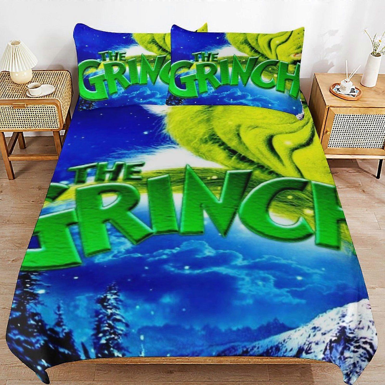 q226 The Grinch Breathable Bedding Solution Soft Surface Zipper Durable Thread Duvet Cover Sets Comfort Sleep d226