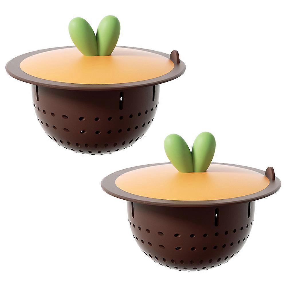 Sink Strainers for Kitchen with 4Pcs Brown Tpr Mesh Design