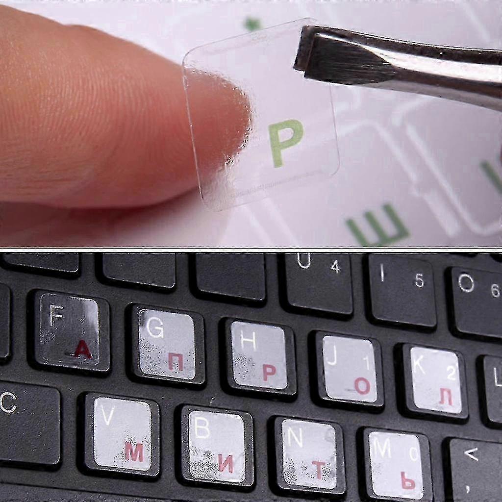 Keyboard Sticker with Multicolor Characters for Language Learning (2 Pack)