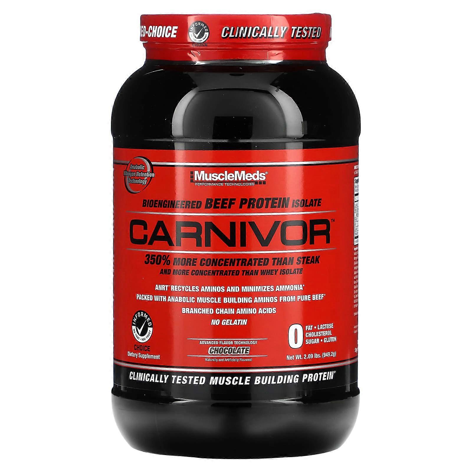 Carnivor, Bioengineered Beef Protein Isolate, Chocolate, 2 lbs (949.2 g)