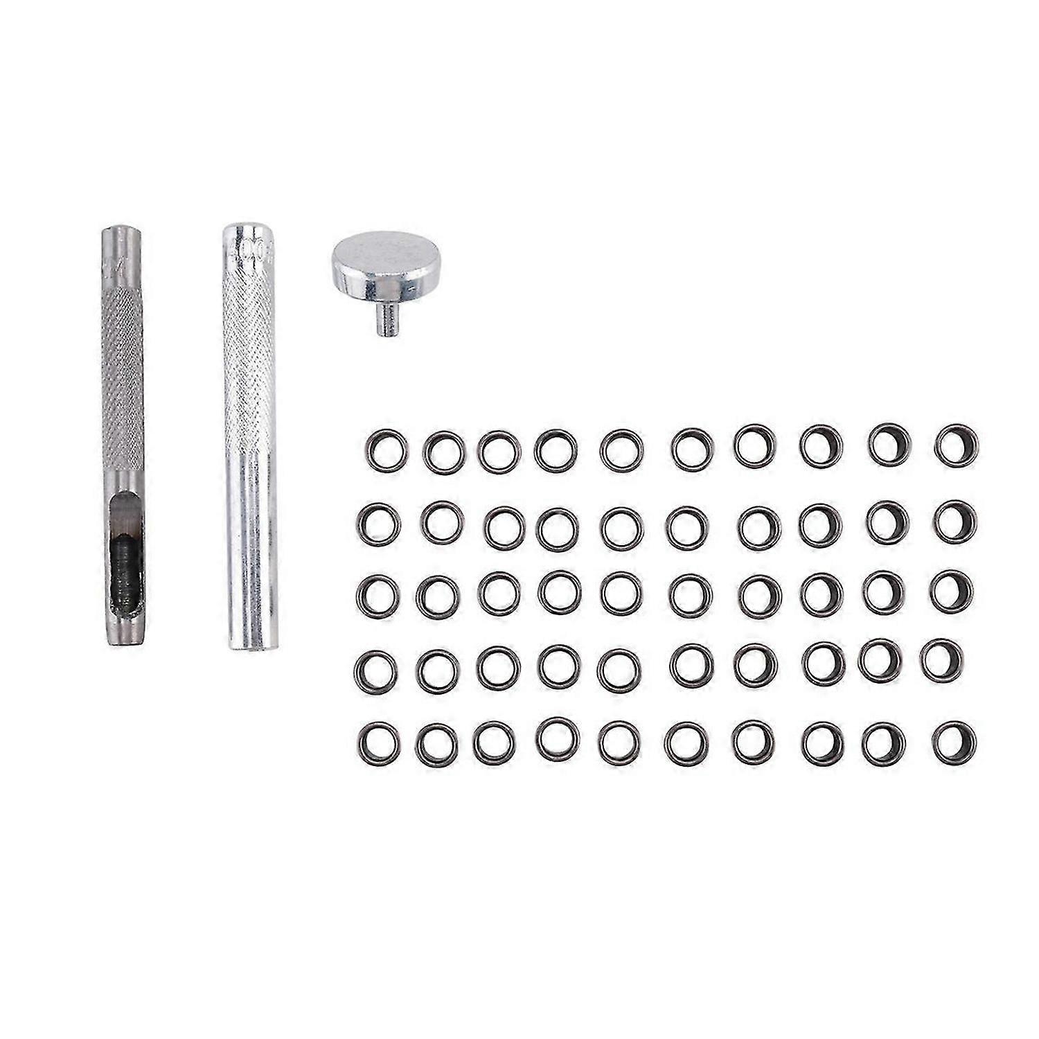 Eyelet Hole Punch Tool Kit with 50 Eyelets 6mm Gunmetal Finish for DIY Kydex Sheath Kydex Eyelet