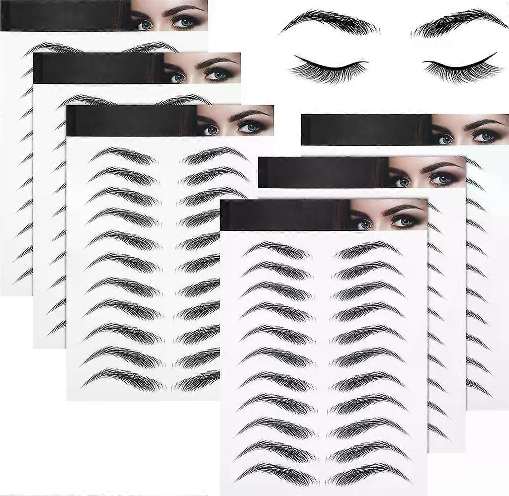 INF Temporary Eyebrow Tattoos 6 Sheets Black