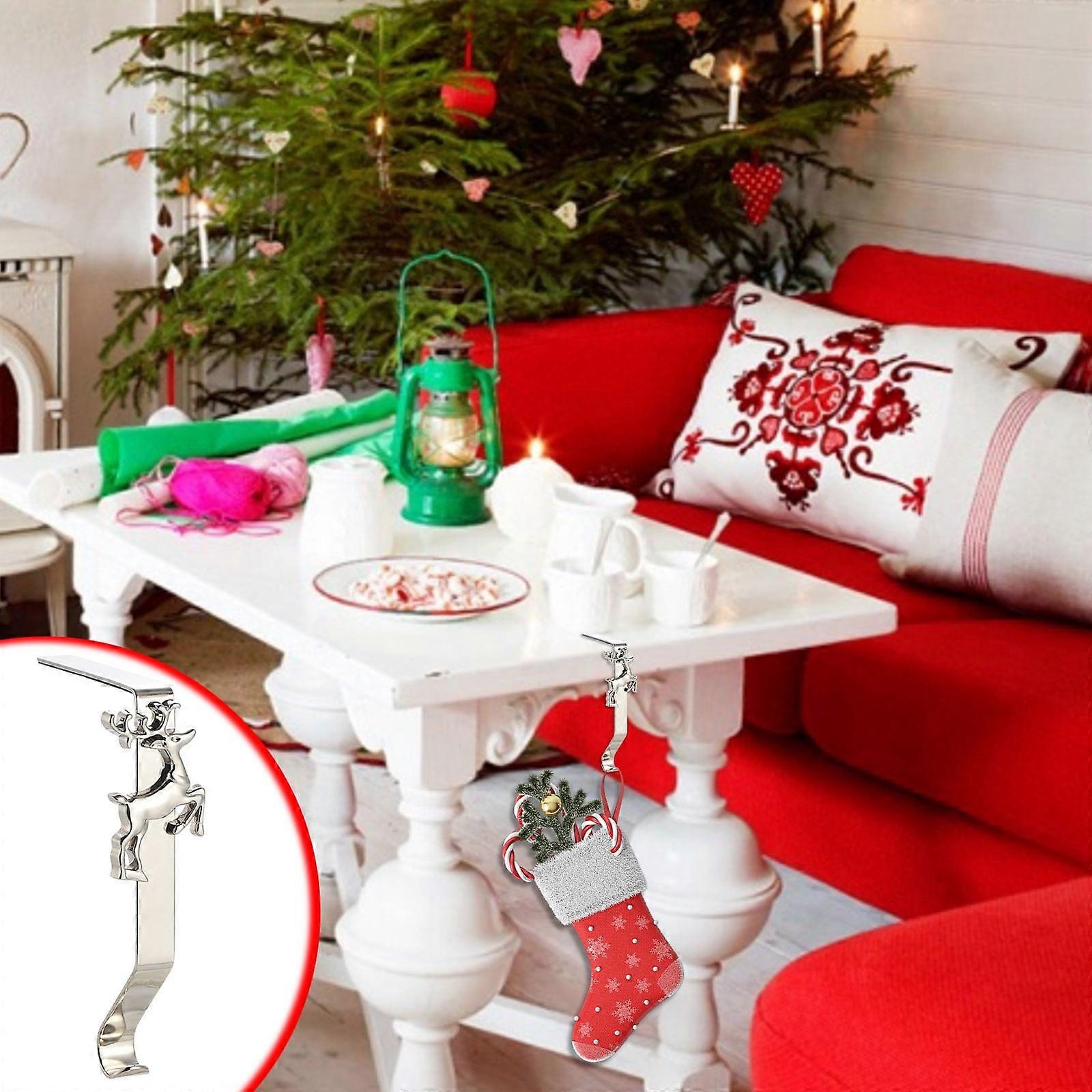 WQQZJJ Metal Christmas Stocking Holder Hooks Christma Decorations Fireplace Hanger With Non-Skid Design Clearance!