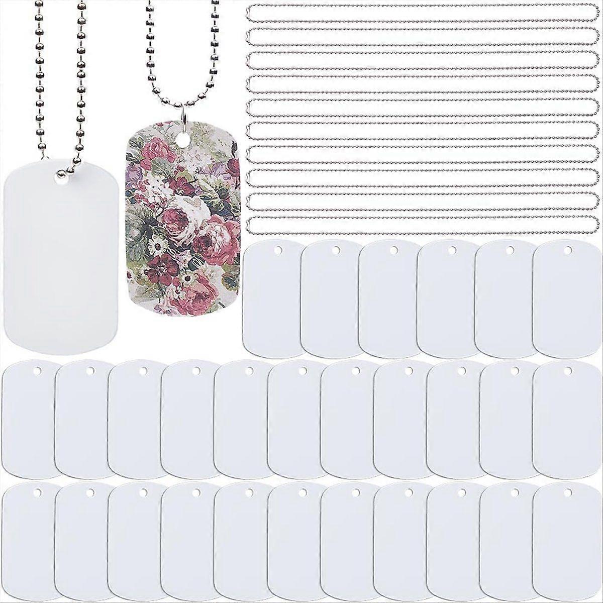 1 Box 45pcs Sublimation Dog Tag Blanks with Chain Heat Transfer