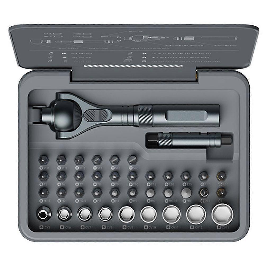 40-in-1 Multi-Purpose Ratchet Wrench Screwdriver RS2 Magnetic Bits Tools Set DIY Household Repair