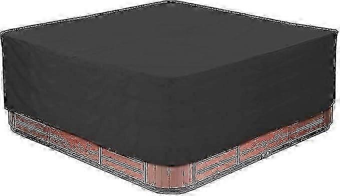 スパカバー、ホットタブ、プール、バスタブ、オックスフォード生地屋外ガーデンスパカバー、防塵、防水、黒、UVプルーフ、200x200x85CM版
