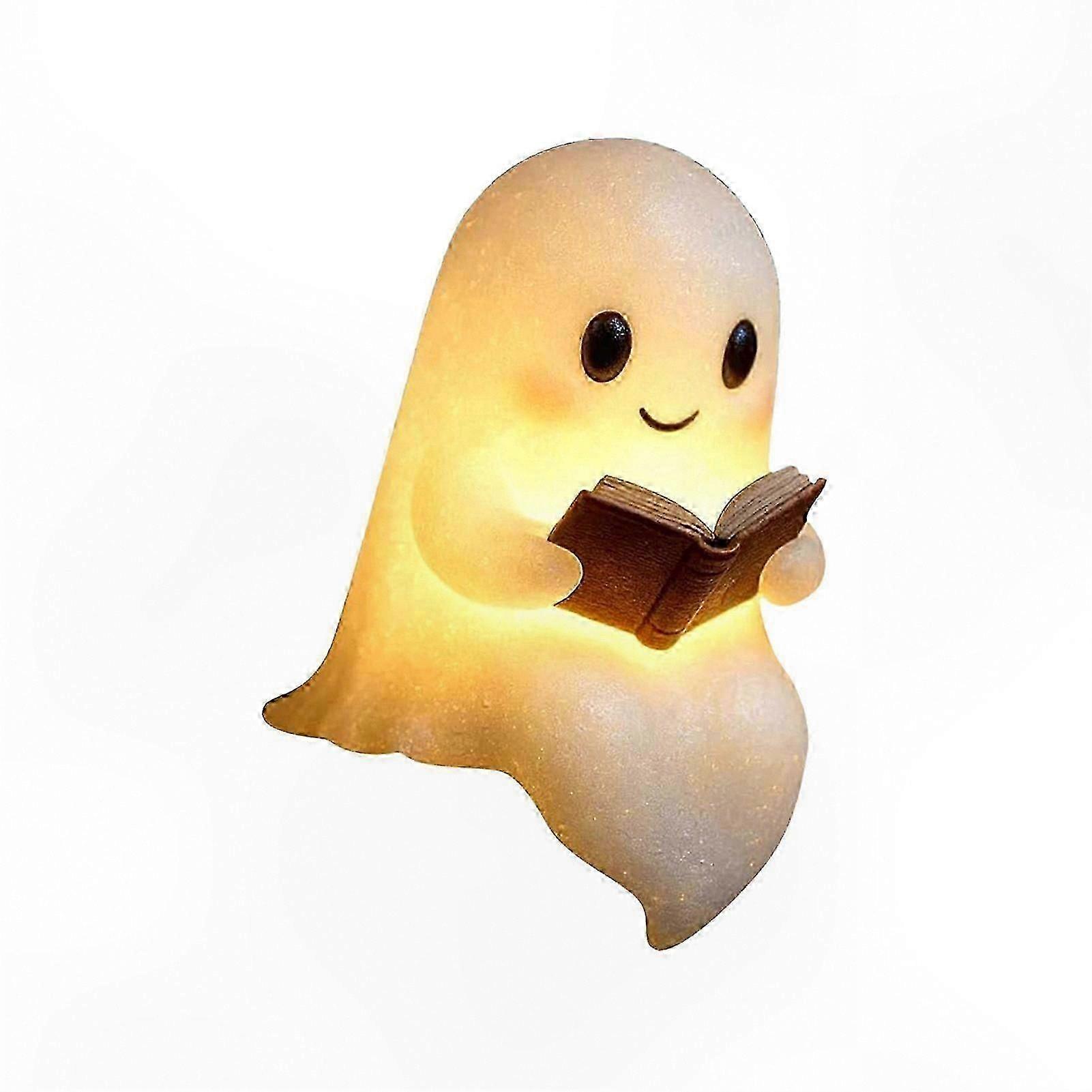 3D Ghost Design Night Light with Warm LED Glow for Reading and Decorative Use