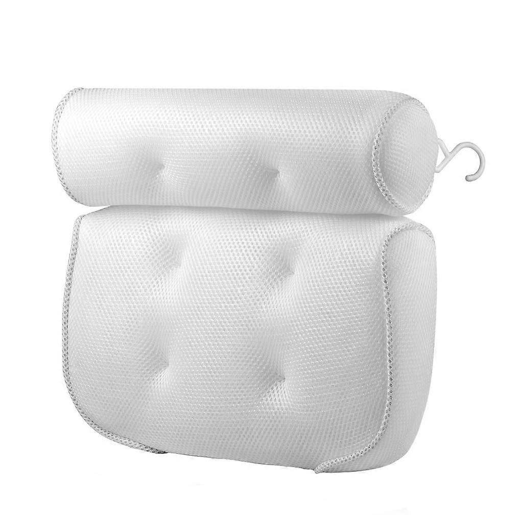 Bathtub Head Neck Support Pillow Breathable 3D Mesh Cloth Headrest Cushion With Suction Cups
