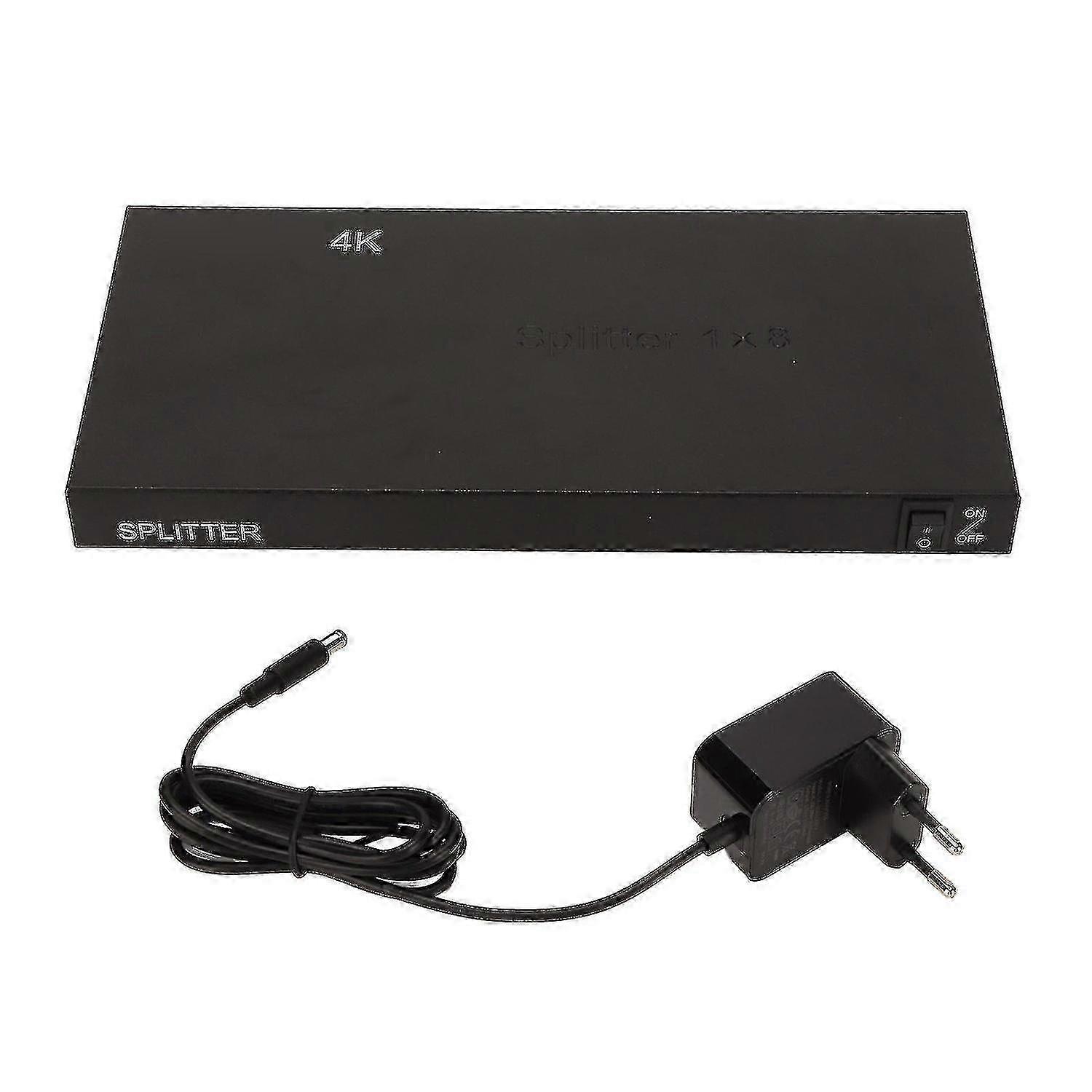 1x8 4K HDMI Splitter with Charger - EU Plug for PS3/4/5, Switch, TV, Monitor