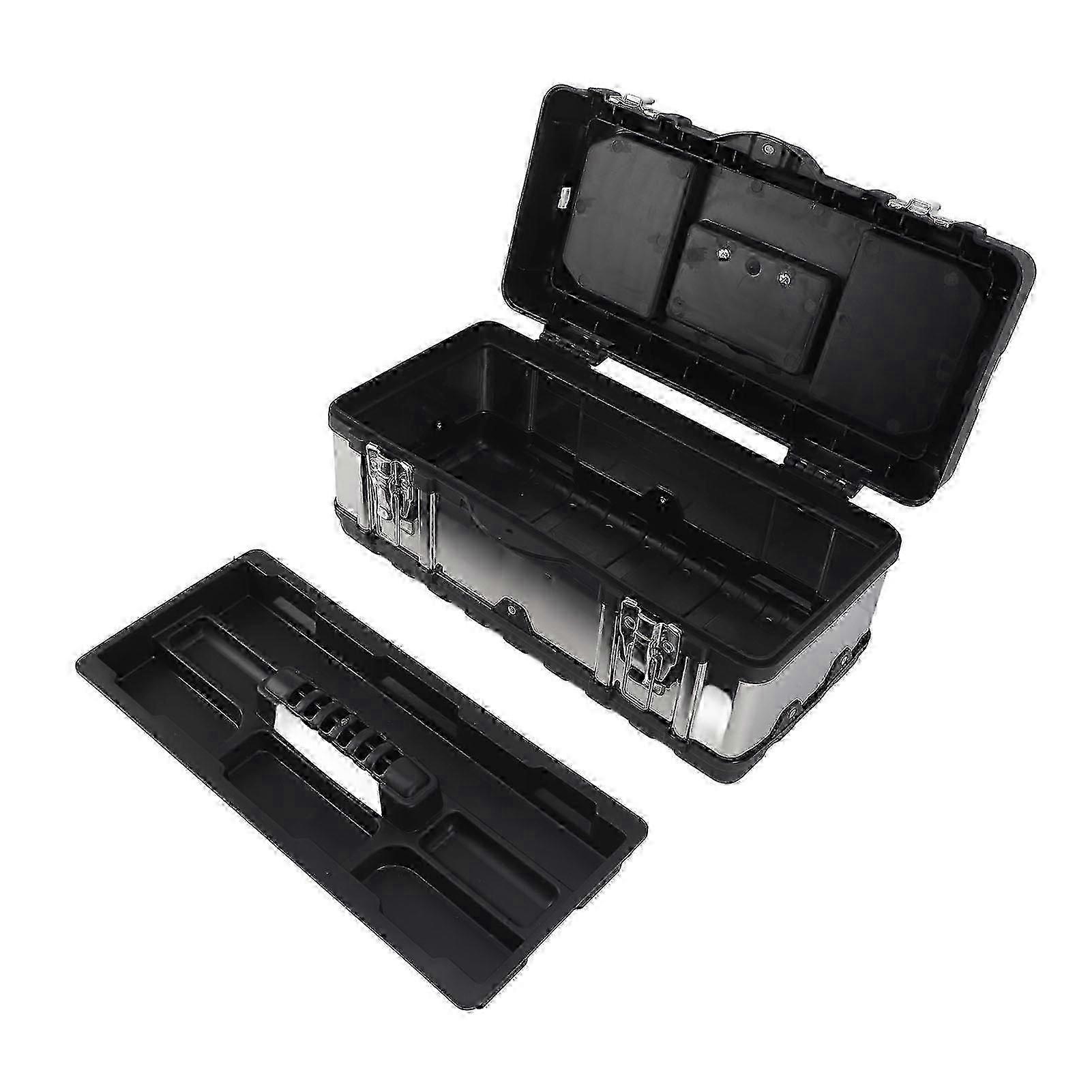Tool Box Multi Functional Strong Load Bearing Hardware Tool Case with Removable Tray for Industrial Automotive