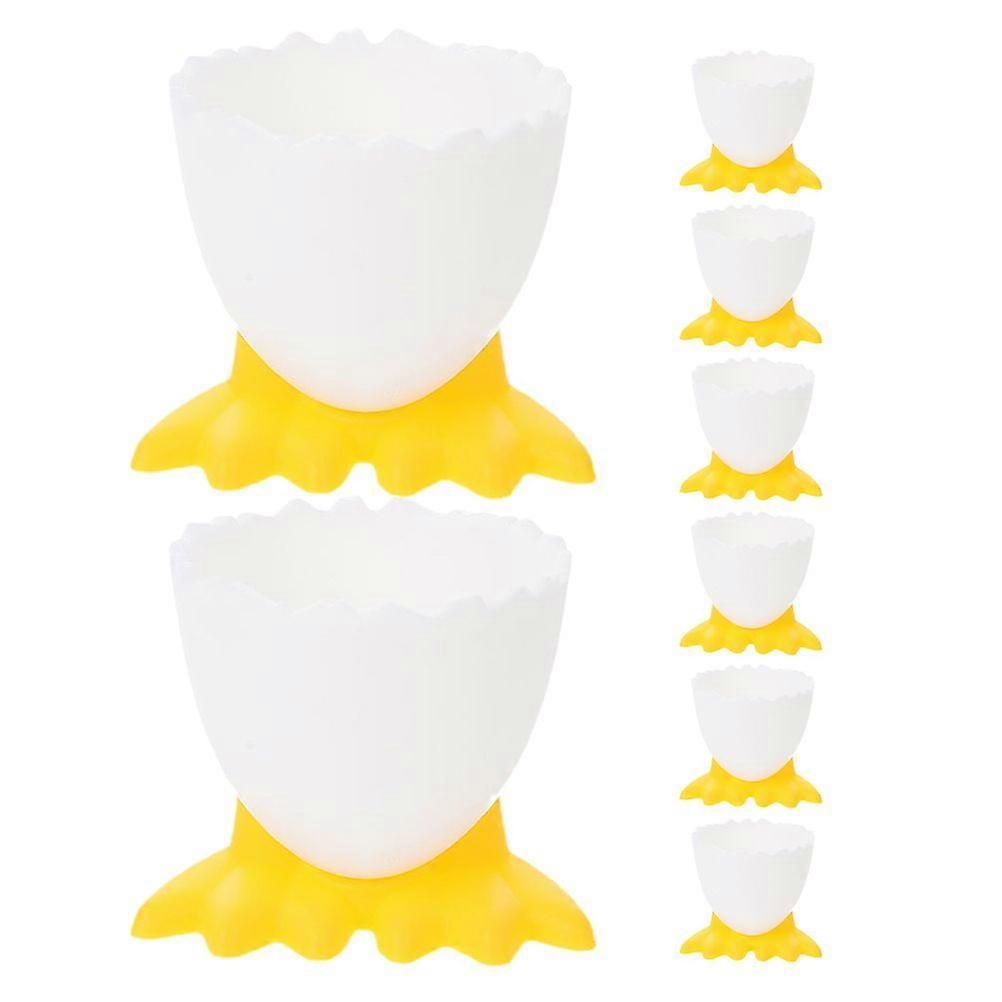 8pcs Egg Cups Cartoon Egg Holders Stable Boiled Eggs Cups for Breakfast