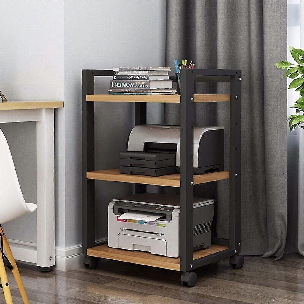 Printer Stand with 4 Wheels and Lock for Office Storage, Fits Mini 3D Printers and Shredders, 79cm