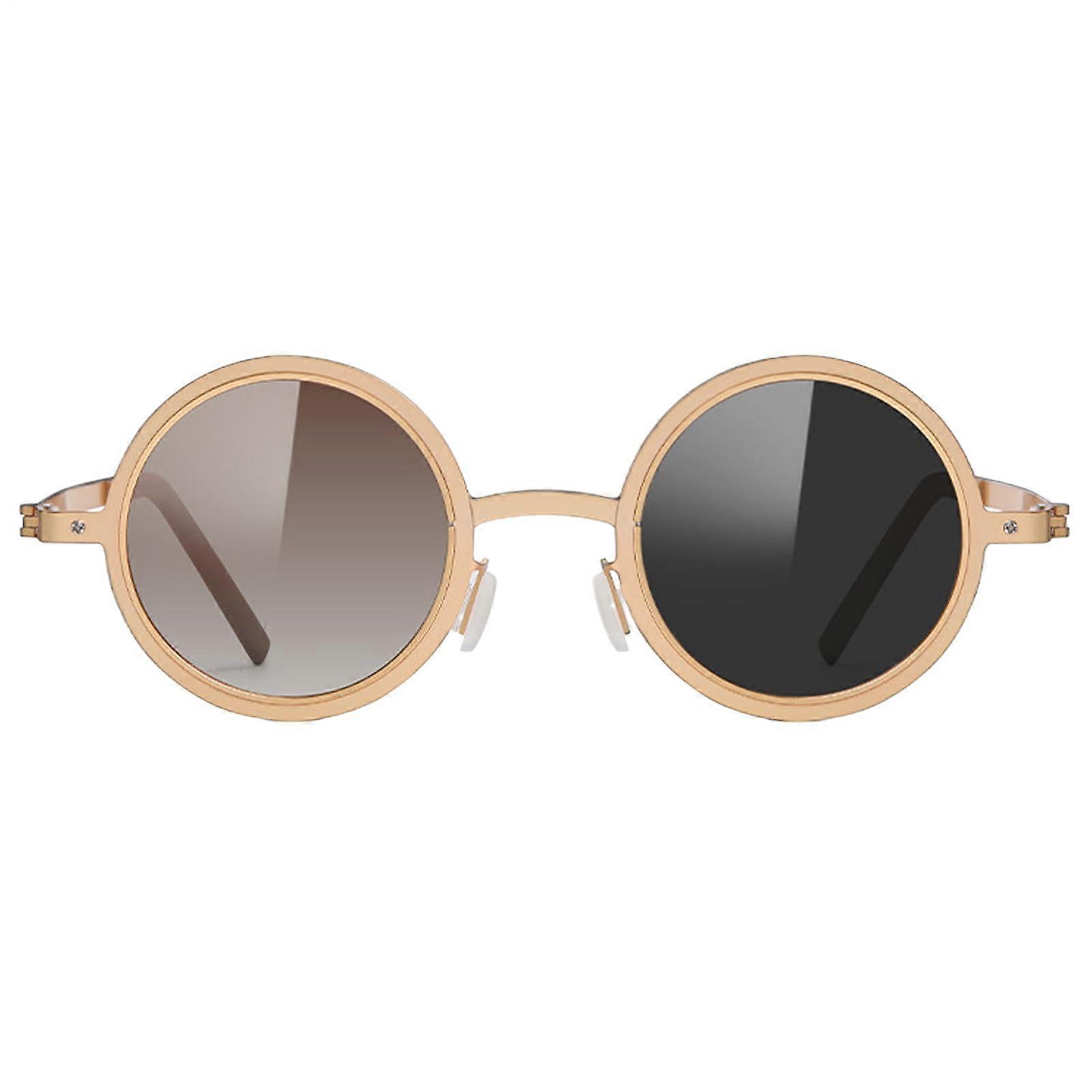 LightActive Variable Tint Sunglasses BuiltIn ND Filter Polarized Circular Lenses for Golf Boating Hiking UV400 Gold