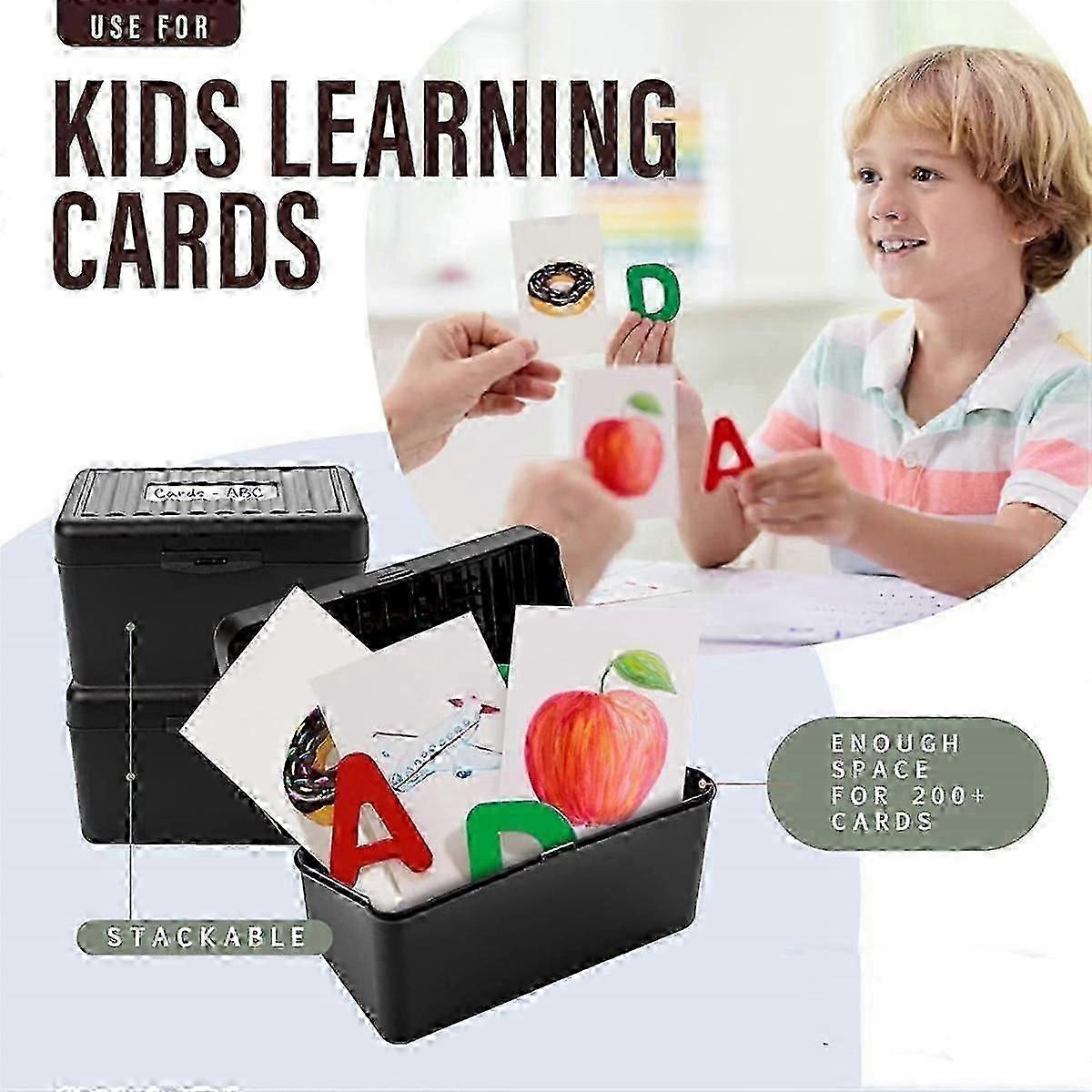 Index Card Holder Set 3x5Inch - Heavy Duty Index Card Recipe Box with Dividers Ruled Cards & Sticke