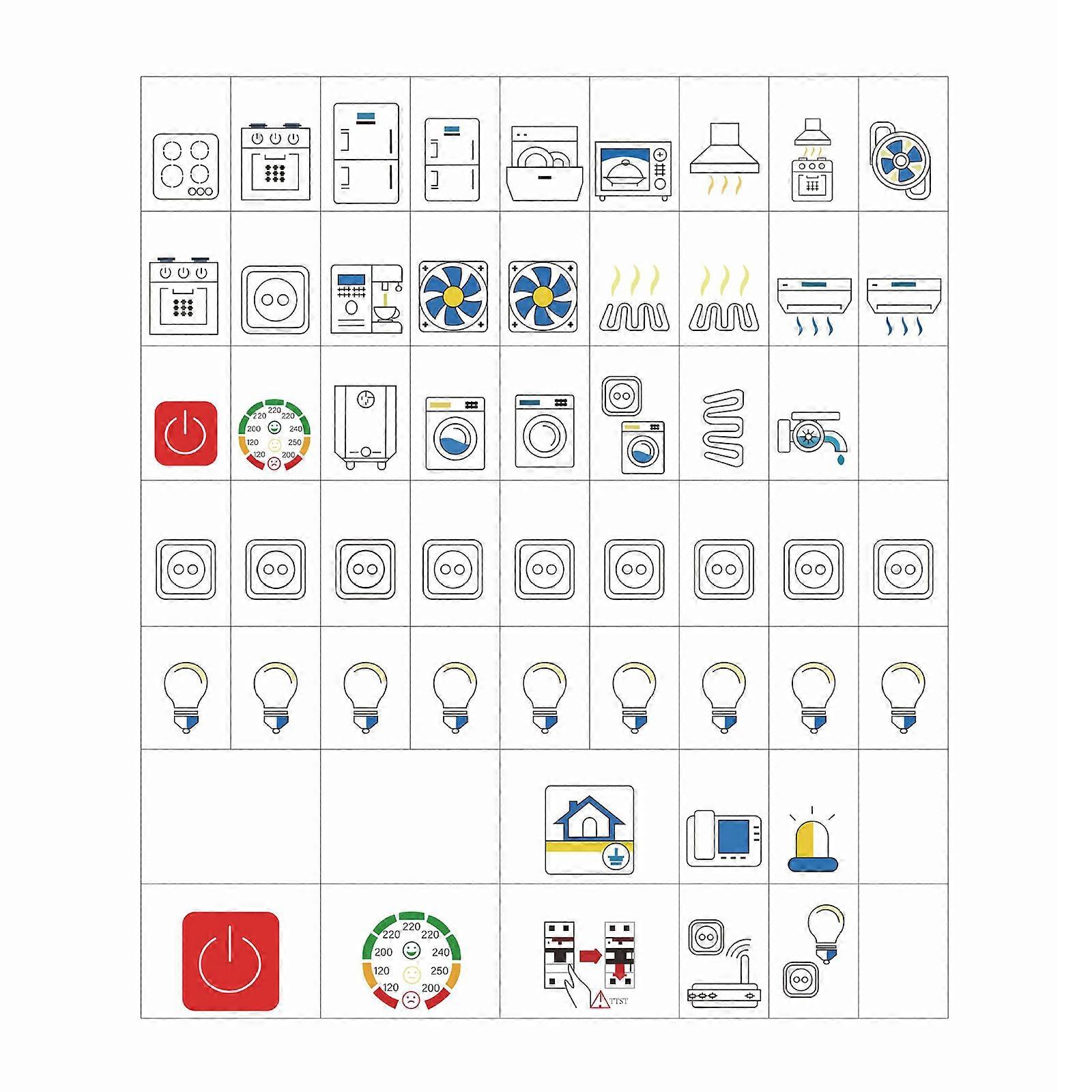 Bold Text Electrical Stickers Labels With Adhesive Backing For Simplifies Switchboards Documentation Multicolor
