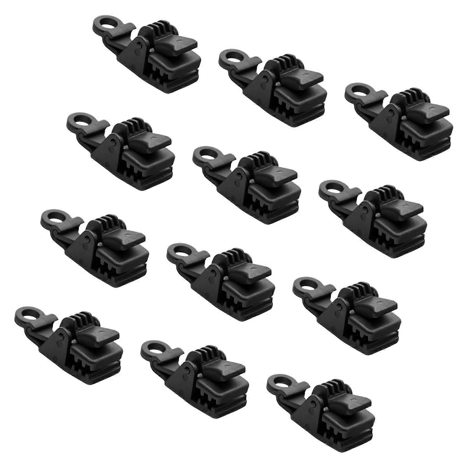 12 Pack Reinforced Tent Ground Clamps with Barbed Hook Shelter Clip Plastic Texture Suitable for Secure Wind Resistance Multicolor