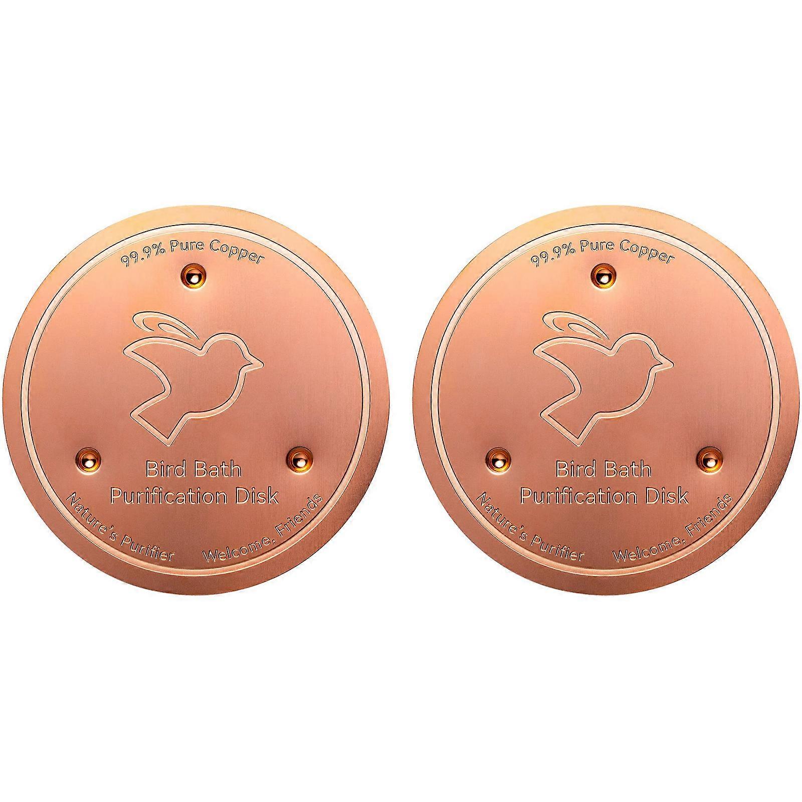 Bird Bath Copper Disk 0.6mm Reinforced Copper Cleaning Disk with Triple Point Support for Physical Safe Clean Water Multicolor