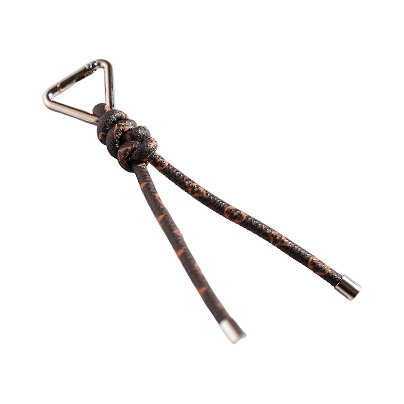 Handwoven PU Leather Triangle Keychain Customizable DIY Accessory Hanging Decoration for Bags Wallets and Keys Multicolor