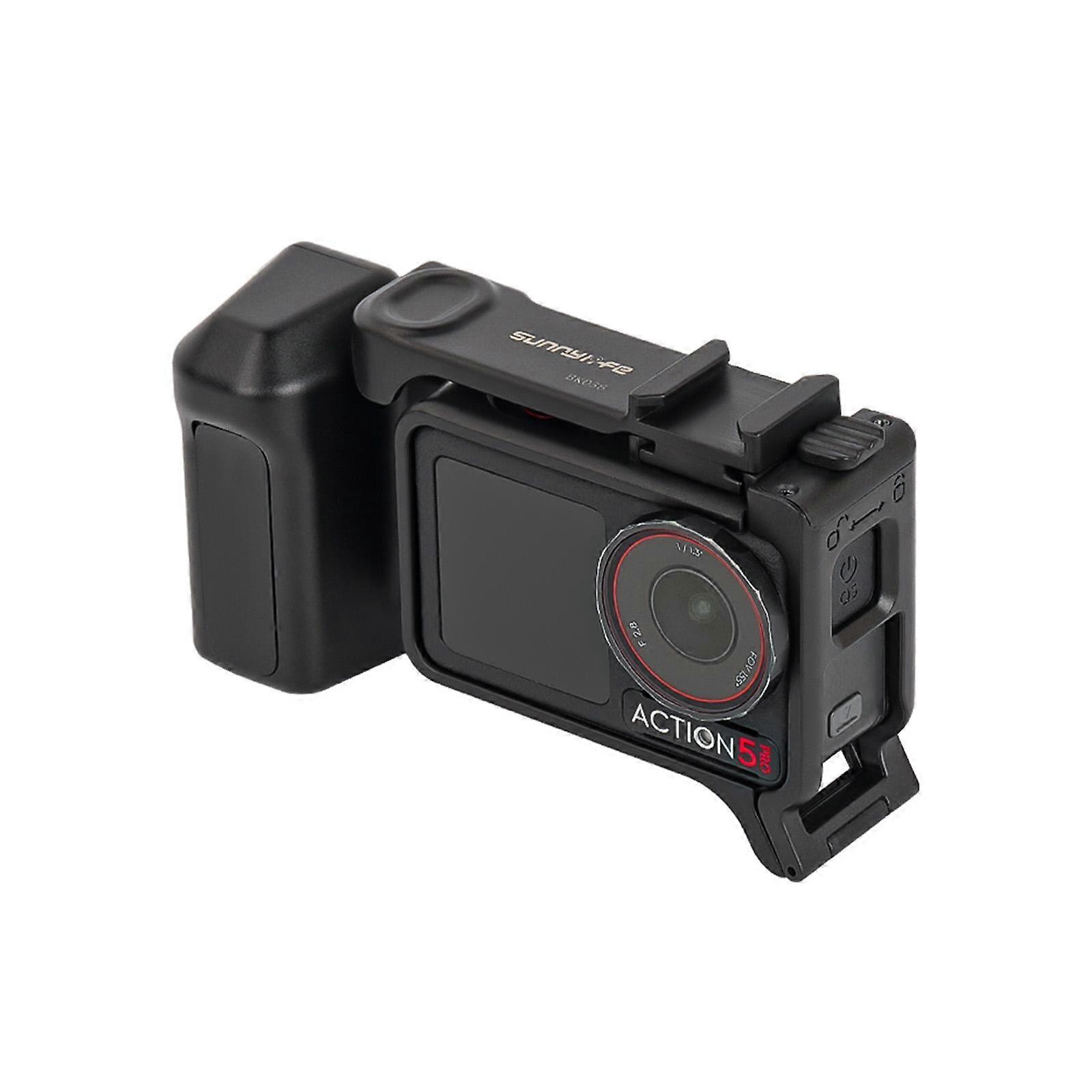 Sunnylife Street Photography Handle Ergonomic Hand Grip Quick Release Shutter Handle For DJI Action 5 Pro / 4 / 3 (Black)